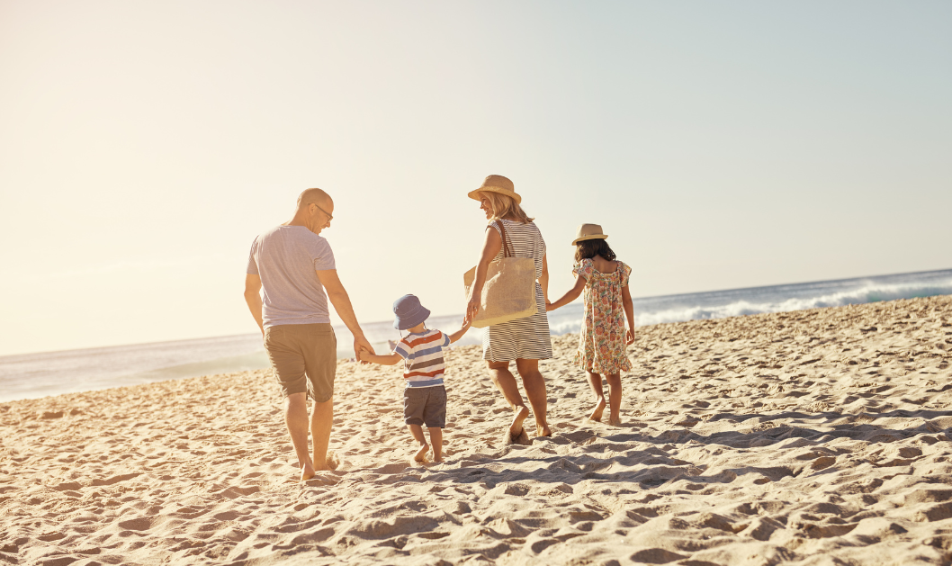 Family on the beach